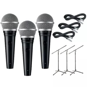 Shure PGA48 3-Pack Mic and Stand Kit