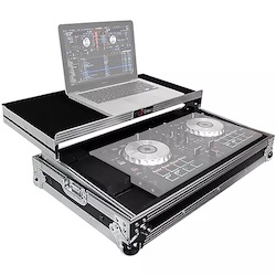 ProX X-MXTSBLT ATA Style Flight Road Case with Sliding Laptop Shelf for Pioneer DDJ-SBII, DDJ-RB and Numark Mixtrack Pro II DJ Controllers Black/Chrome