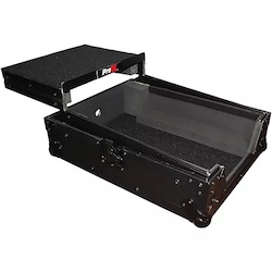 ProX XS-M12LT ATA Style Flight Road Case with Wheels and Sliding Laptop Shelf for 12 in. DJ Mixers Black