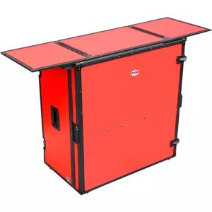 ProX Transformer Series Fold Away DJ Table - Red/Black (XS-DJSTNRB)