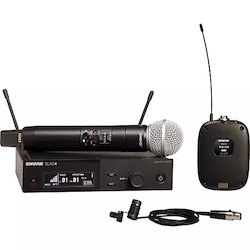 Shure SLXD124/85 Combo System with SLXD1 Bodypack, SLXD4 Receiver, SM58 and WL185 Lavalier Microphone Band G58