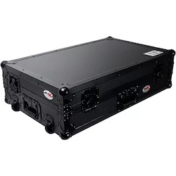 ProX Flight Case for Pioneer DDJ-FLX6 W/ Glide Sliding Laptop Shelf and Wheels Black on Black Hardware
