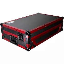 ProX Flight Case for Pioneer DDJ-1000 / SRT/ SX3 w/ 1U Rackspace, Sliding Laptop Shelf & Wheels & LED KIT - Limited Edition Red Red/Black